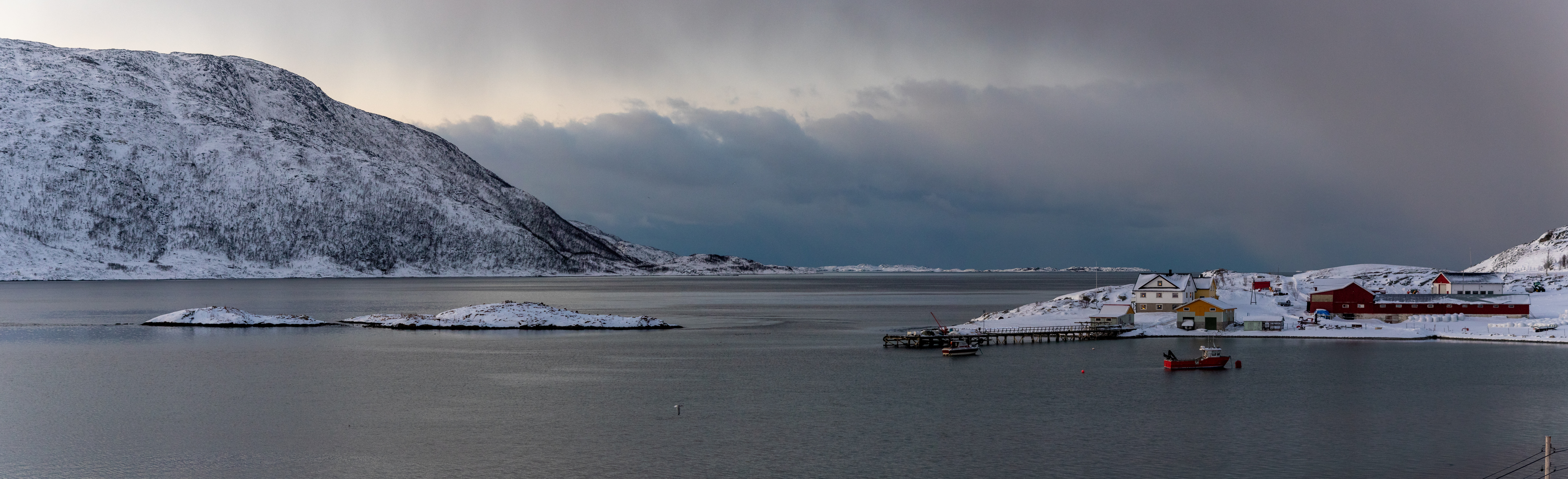 Mountains above a fjord near Tromsø
