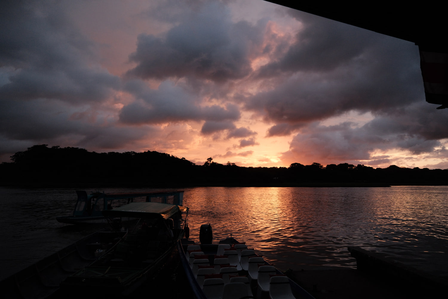 Sunset over the river