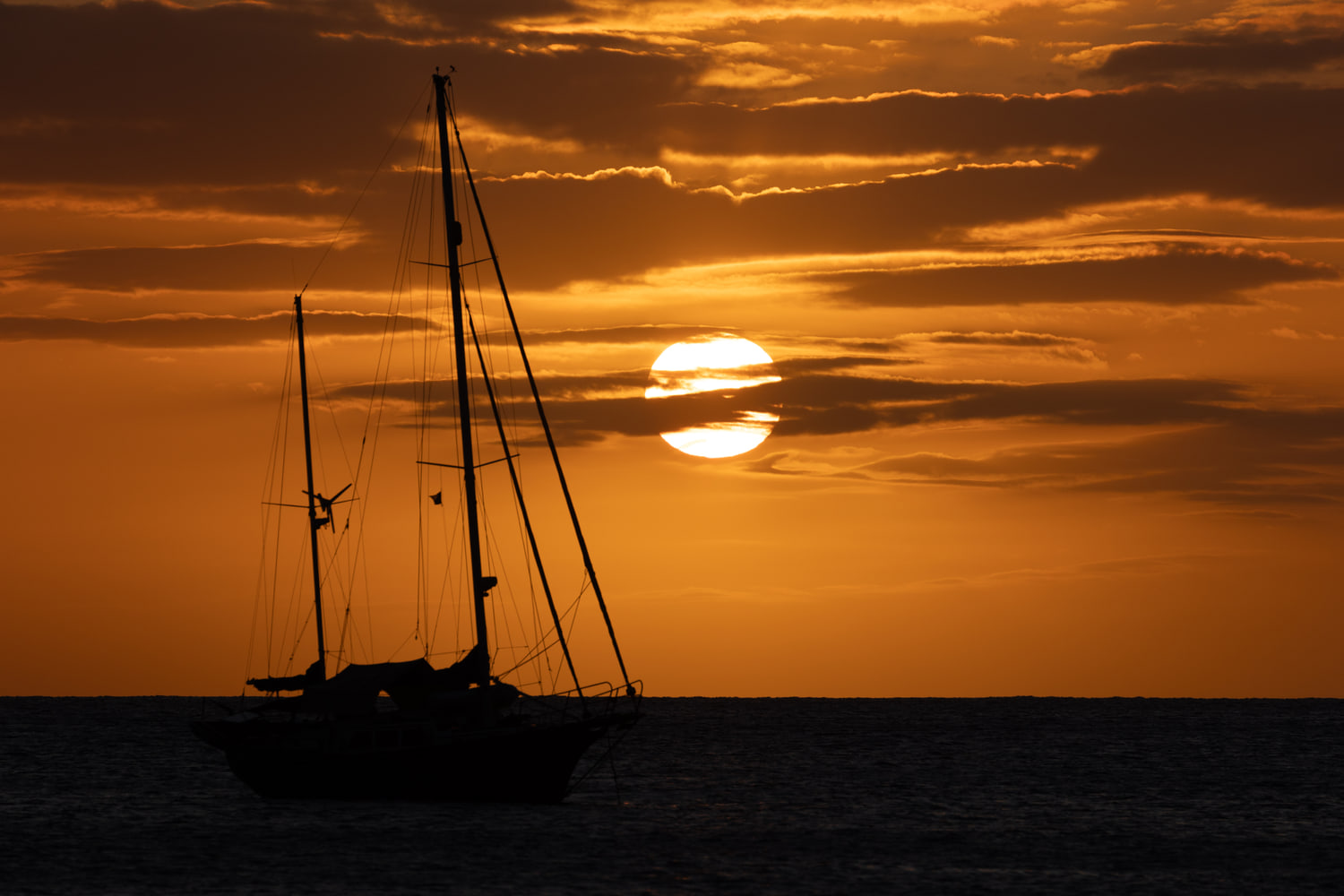 Sailboat at sunset