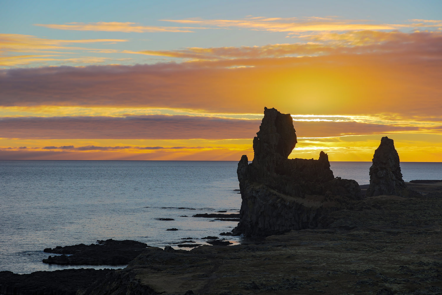 Lóndrangar at sunset